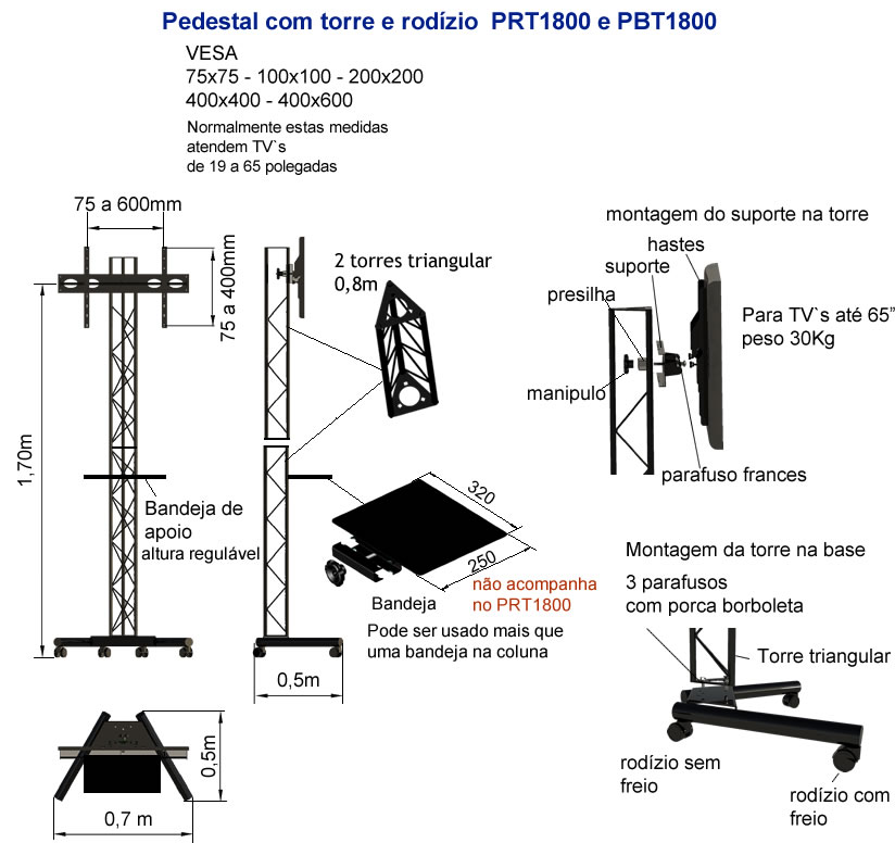 pedestal tv de chão com roda