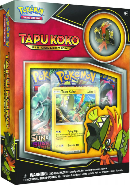 Mini Box Pokémon Tapu Koko com Broche