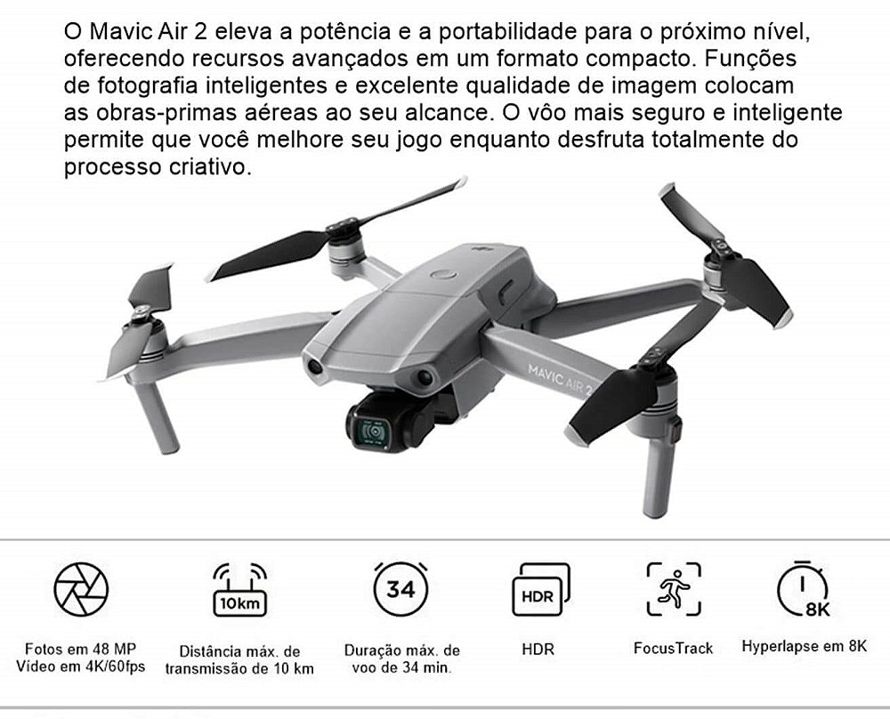 Drone Dji Mavic Air 2 - Tecno Drones - A Mais Completa Loja de Drones do  Brasil