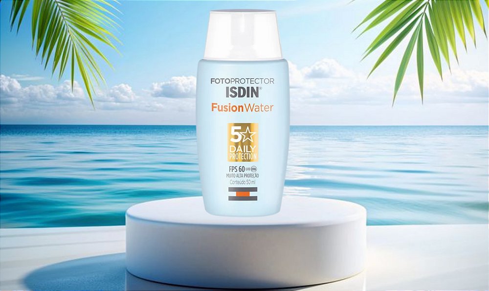 Protetor solar facial Isdin Fusion Water FPS 60 – Sem Cor 50ml
