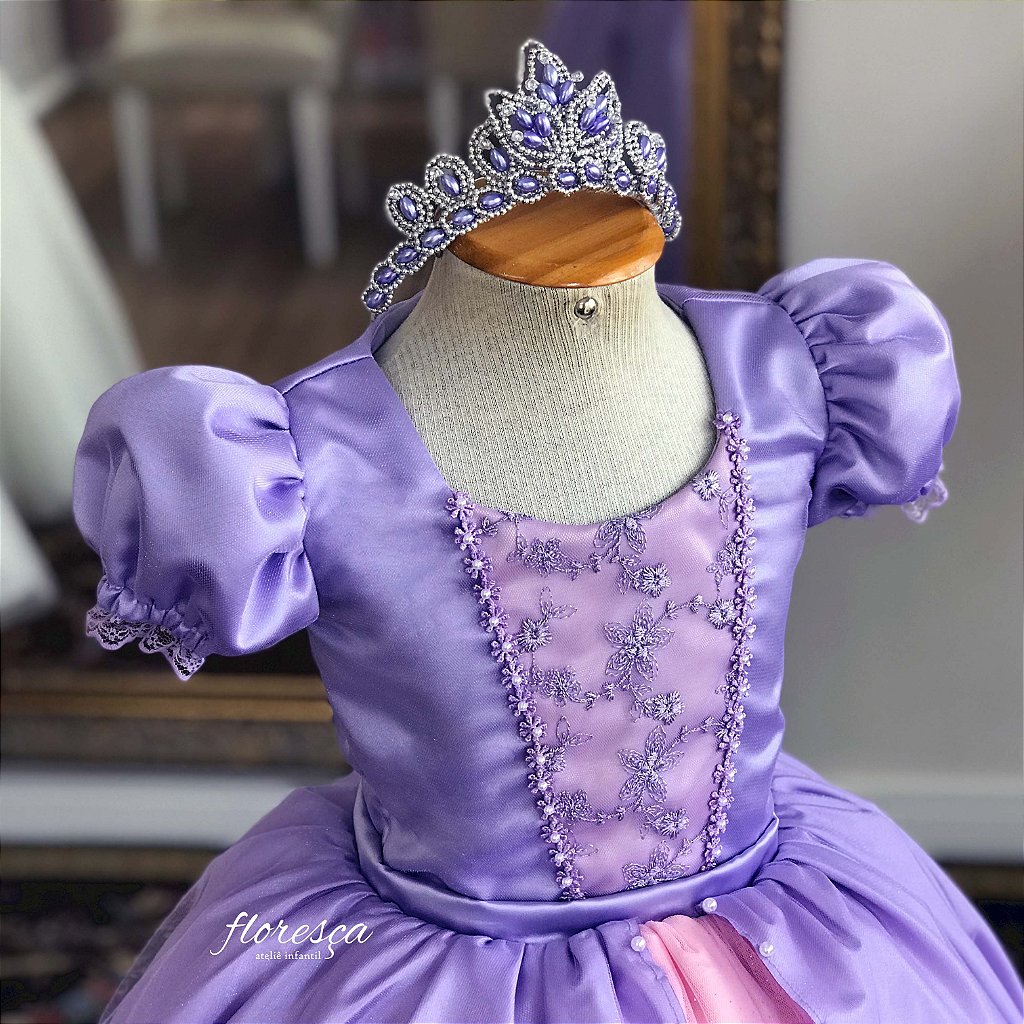 Vestido Infantil Princesinha Sofia