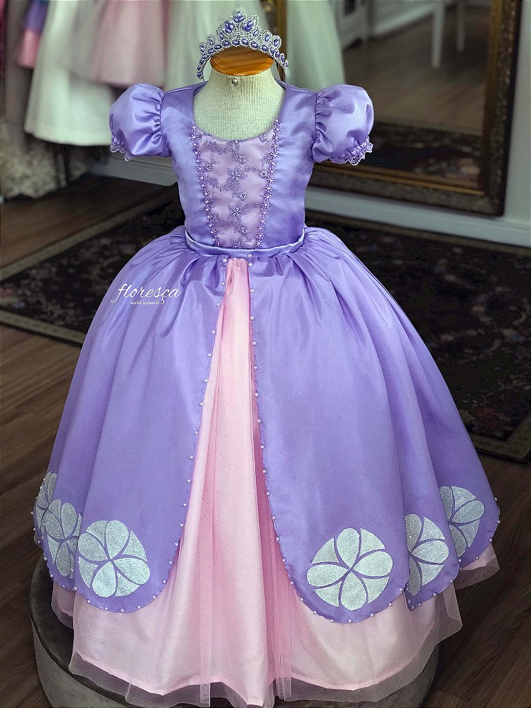 Vestido Infantil Princesinha Sofia