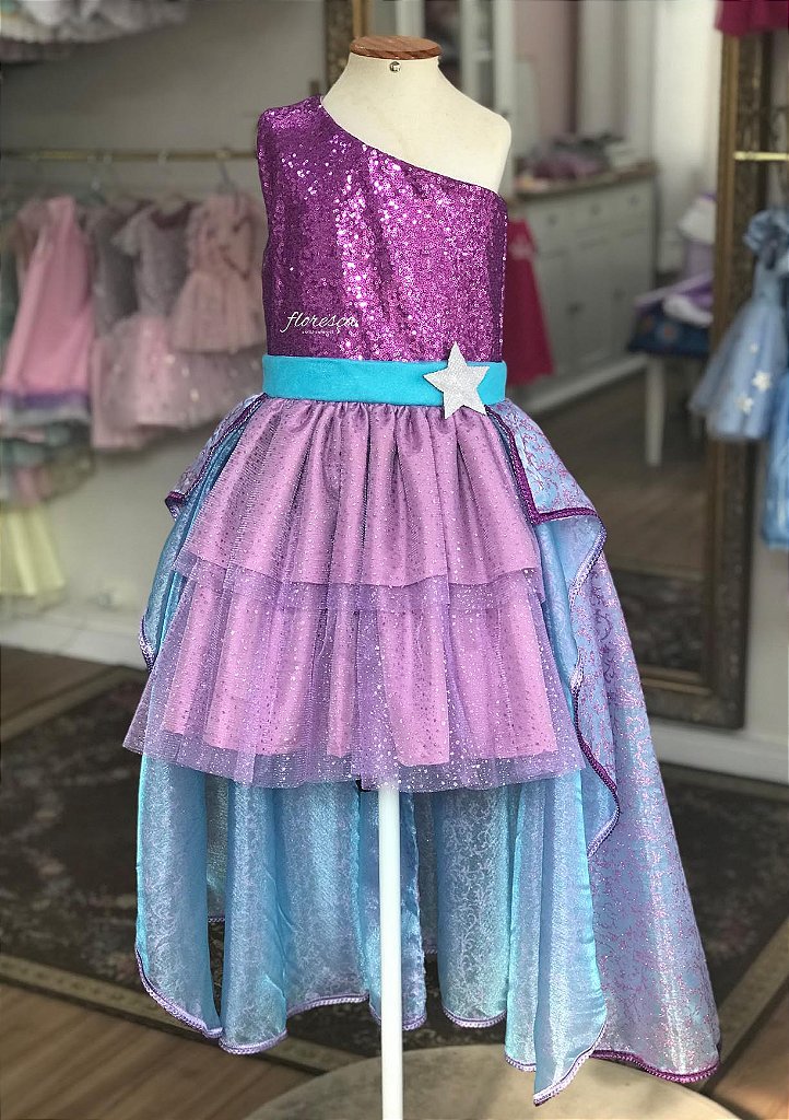 Vestido Infantil Barbie Pop Star | Floresça Ateliê - Floresça Ateliê  Infantil