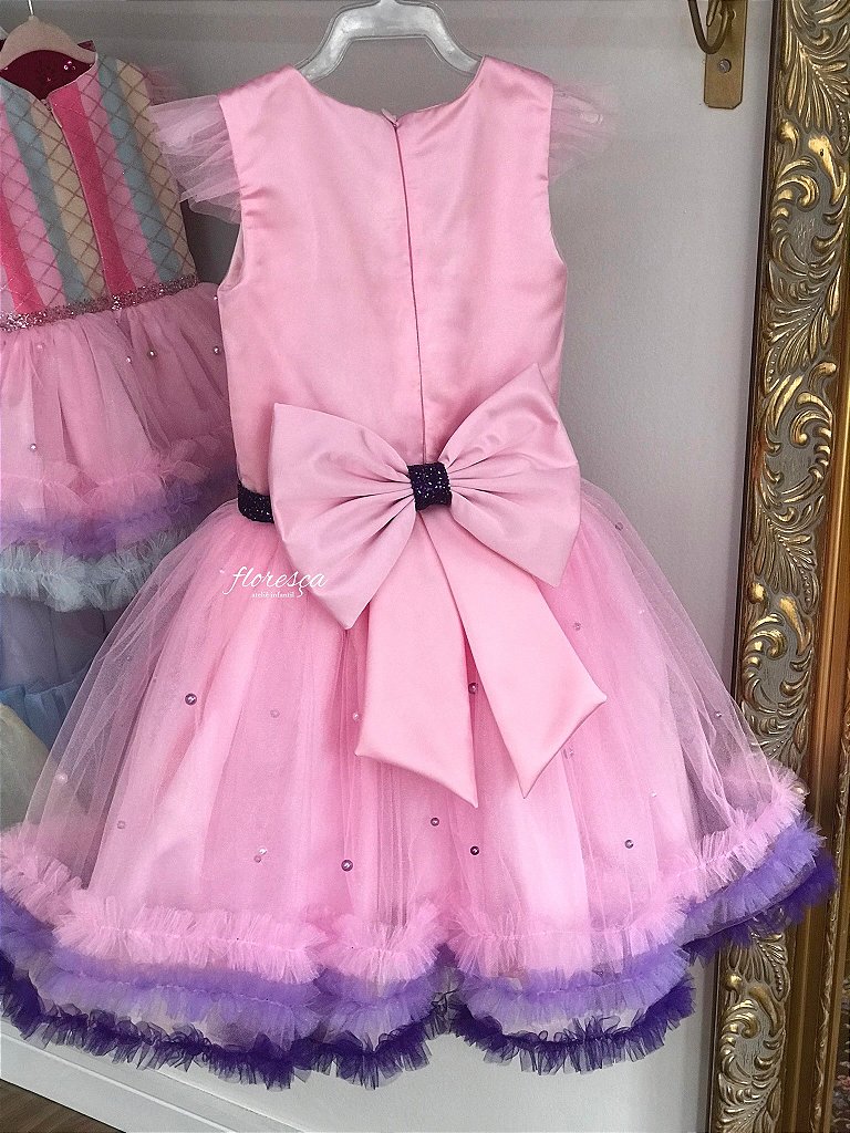 Vestido Princesa Sofia Roxo Pérolas infantil