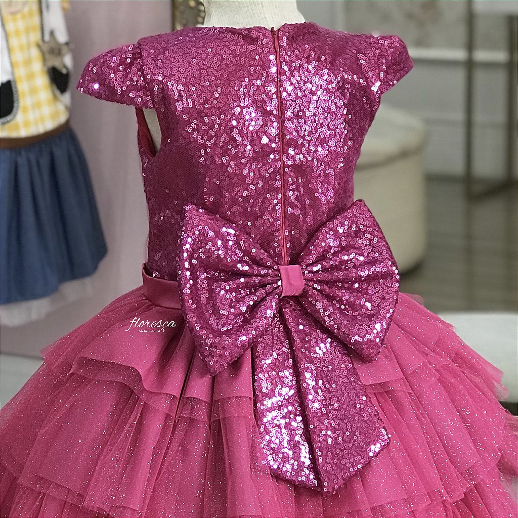 Vestido Barbie Pink Glitter