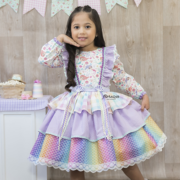 Vestido Infantil Sereia