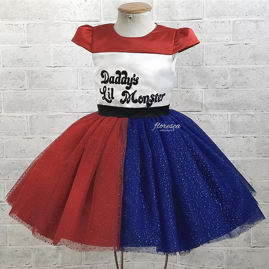 Roupa Da Arlequina Infantil Completa Para Festas