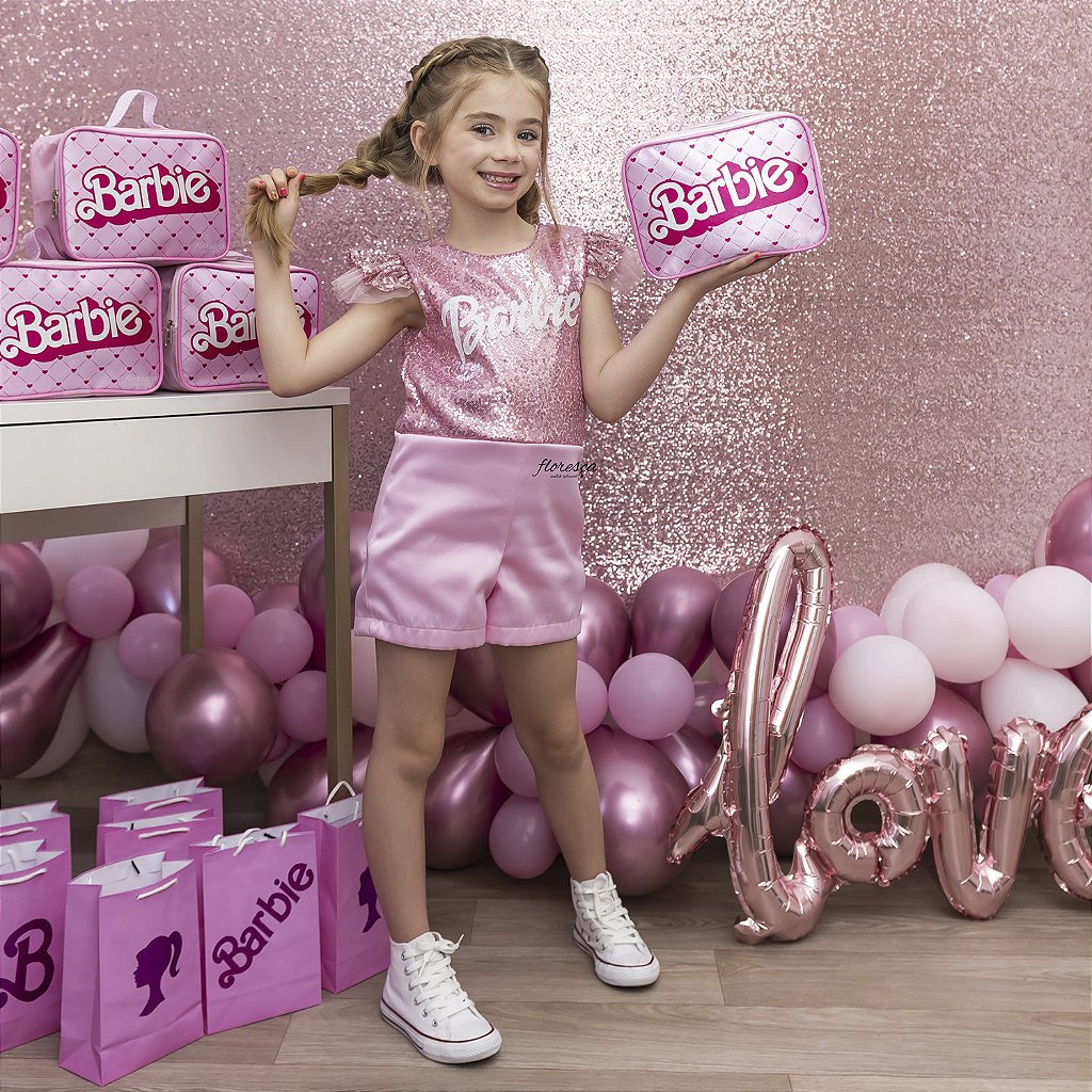 Vestido Infantil Barbie Rosa  Floresça Ateliê - Floresça Ateliê