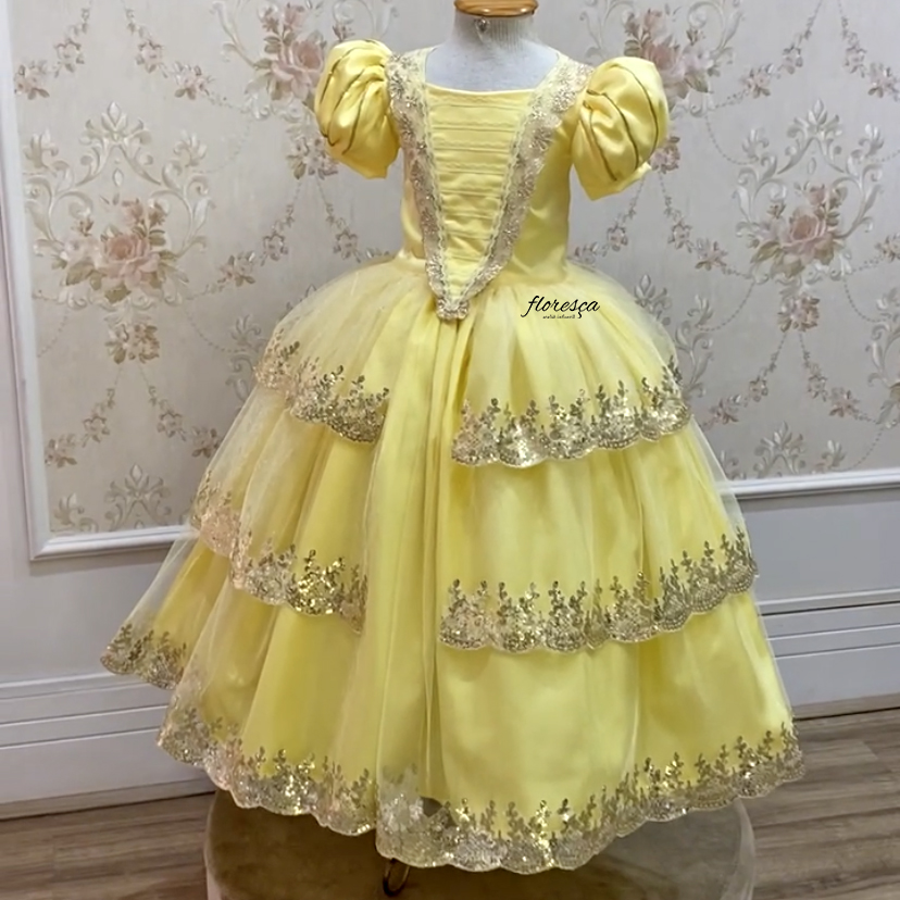 Vestido Infantil Princesa Jasmine  Floresça Ateliê - Floresça Ateliê  Infantil
