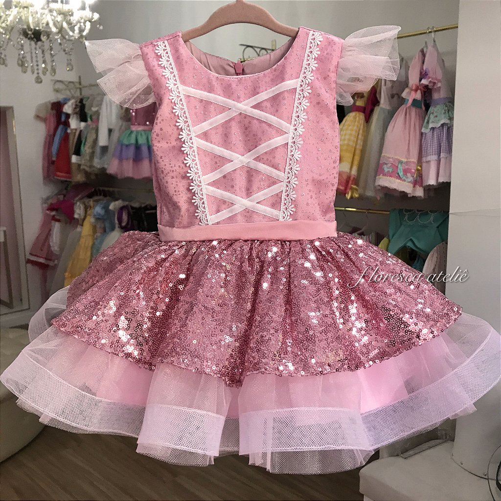 Vestido Infantil LOL Bailarina Paetê | Floresça Ateliê - Floresça Ateliê  Infantil