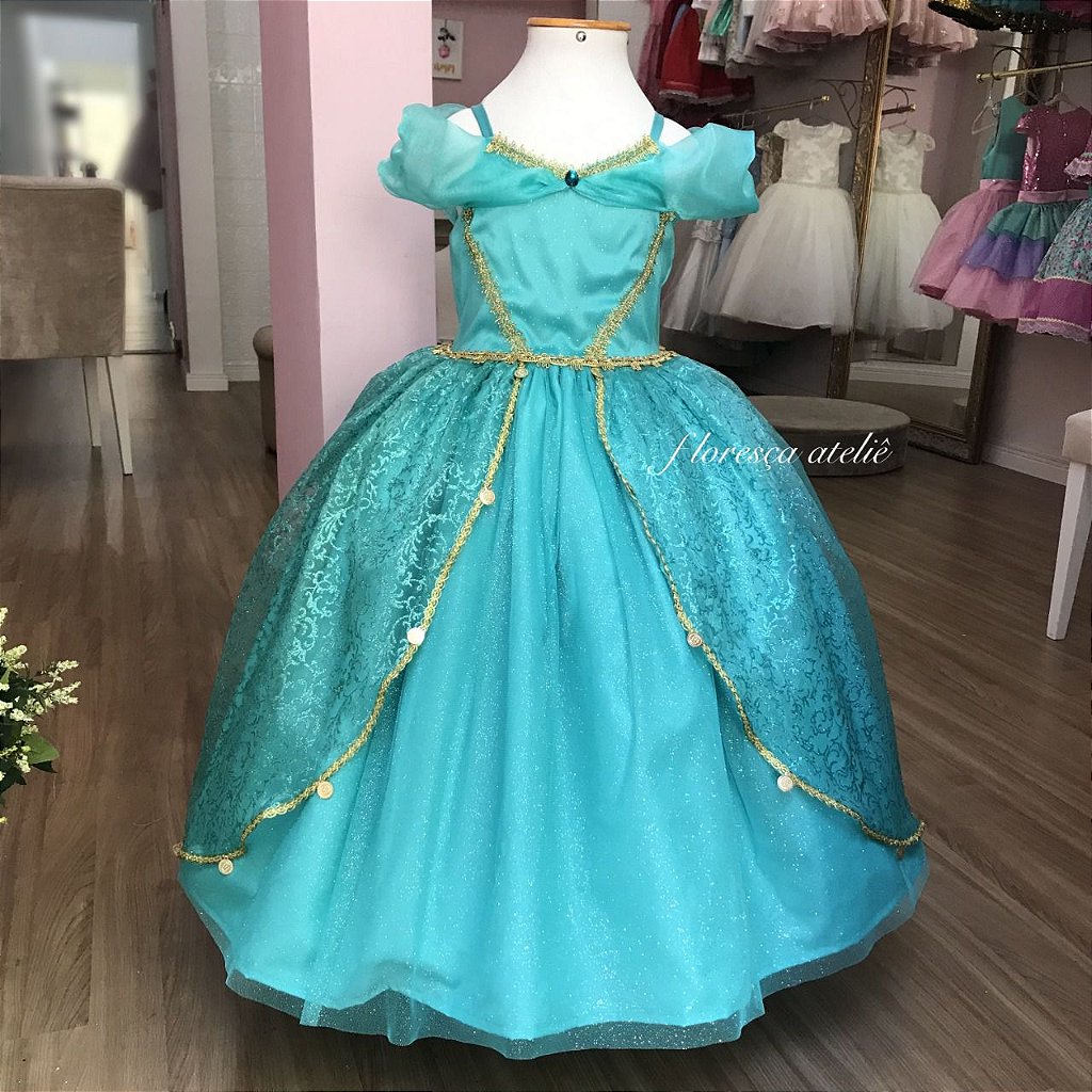 Vestido Infantil Princesa Jasmine | Floresça Ateliê - Floresça Ateliê  Infantil