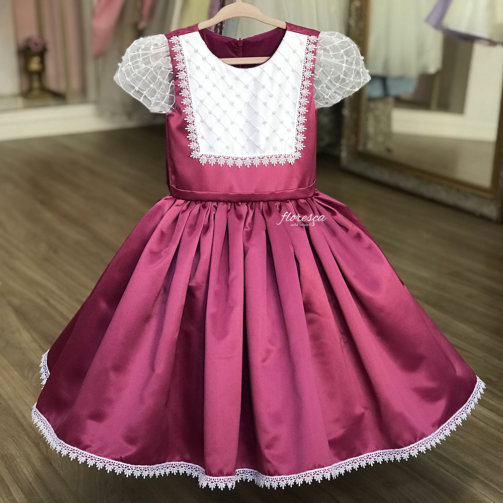 Vestido Infantil Princesa Cinderela Desenho  Floresça Ateliê - Floresça  Ateliê Infantil