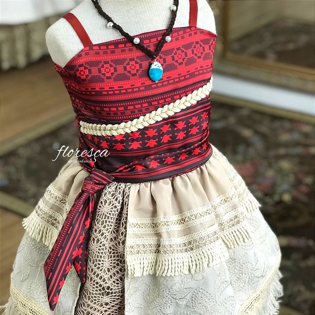 Vestido Infantil Personagem Moana