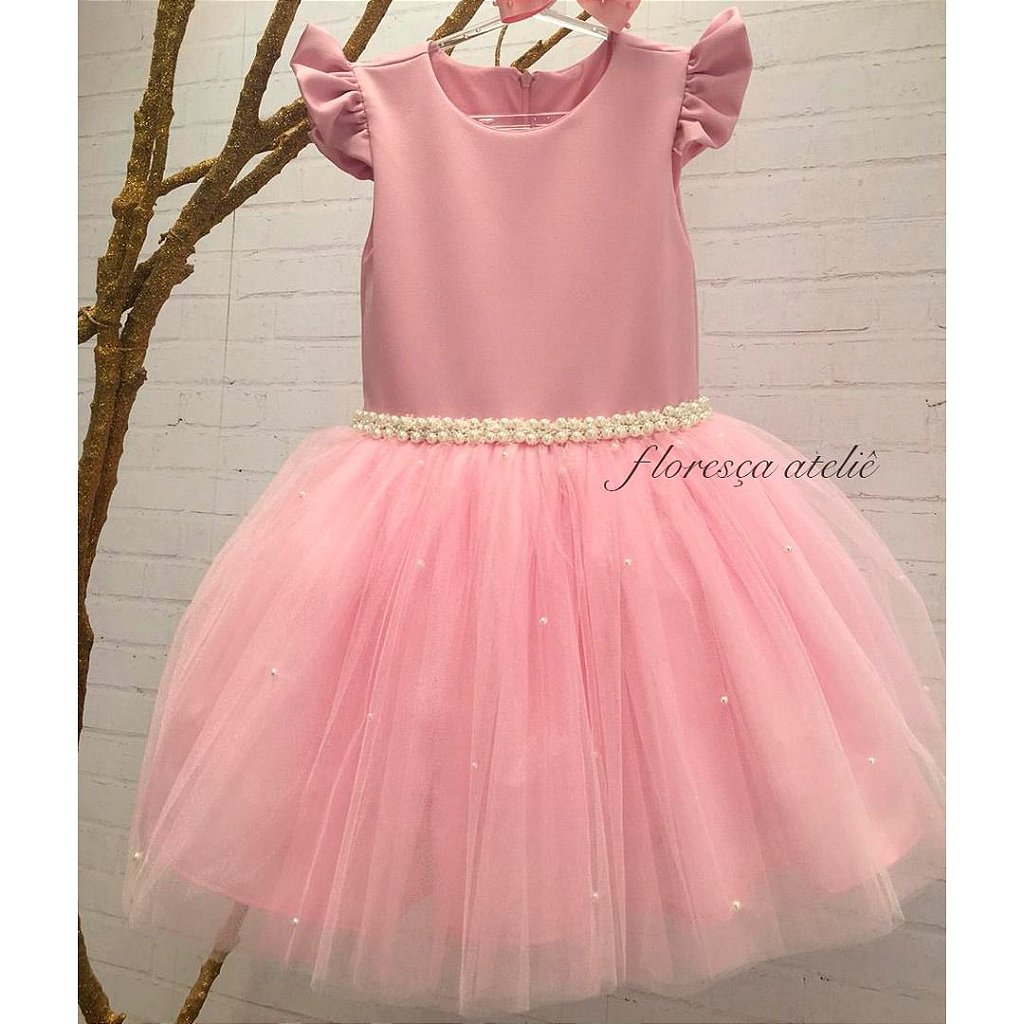 Vestido Infantil Barbie Rosa  Floresça Ateliê - Floresça Ateliê