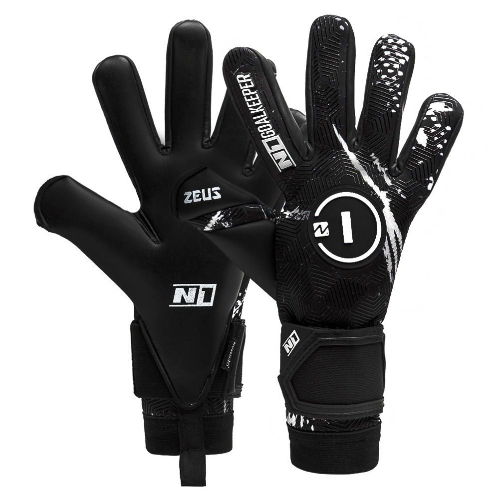 myu① Luva de Goleiro Profissional N1 Zeus Black - MS Luvas