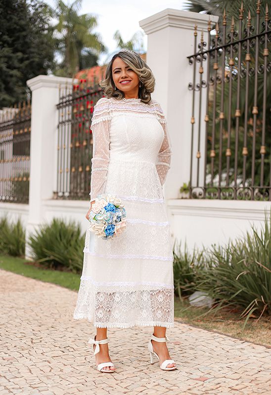 Vestido para casamento no cartório  Vestido de noiva curto - Ana Violeta  Vestidos de festa