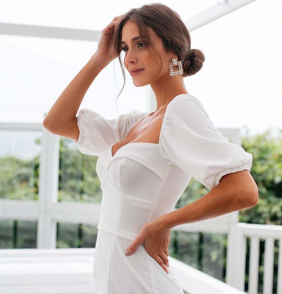 Vestido para casamento | Vestido max branco para convidadas - Ana Violeta  Vestidos de festa