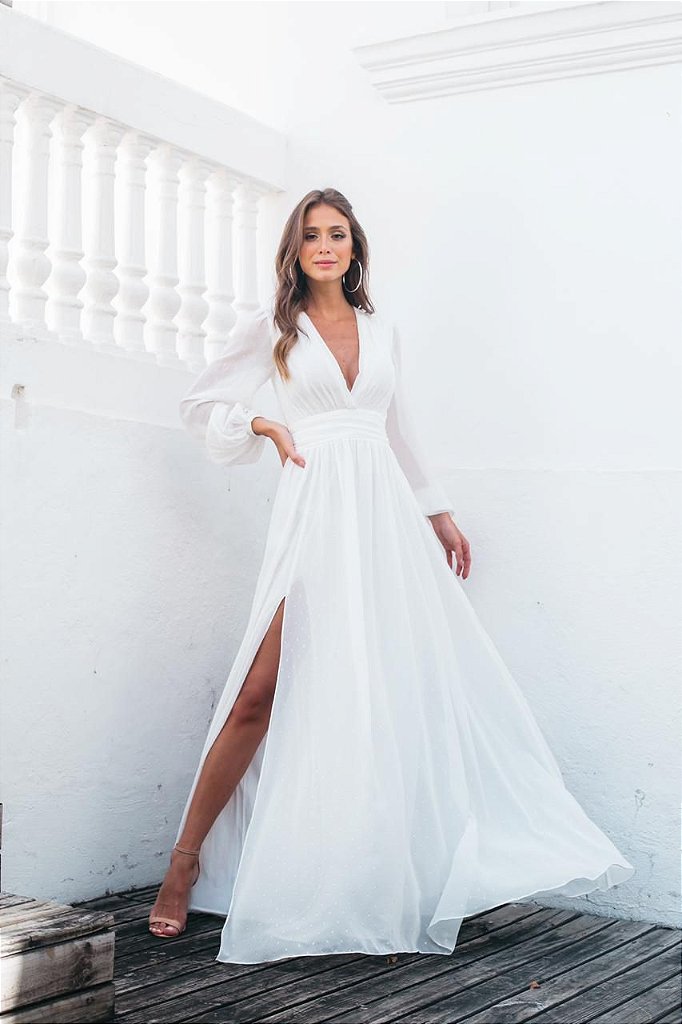 vestido branco simples de noiva