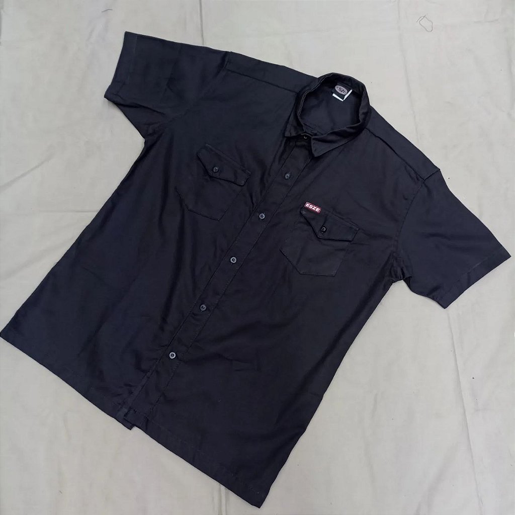 yo ⭐︎SD Ripstop Engineer Shirt CAMISA DE BOTÃO WORKSHIRT PRETA ripstop - ESZE | Skate Shop