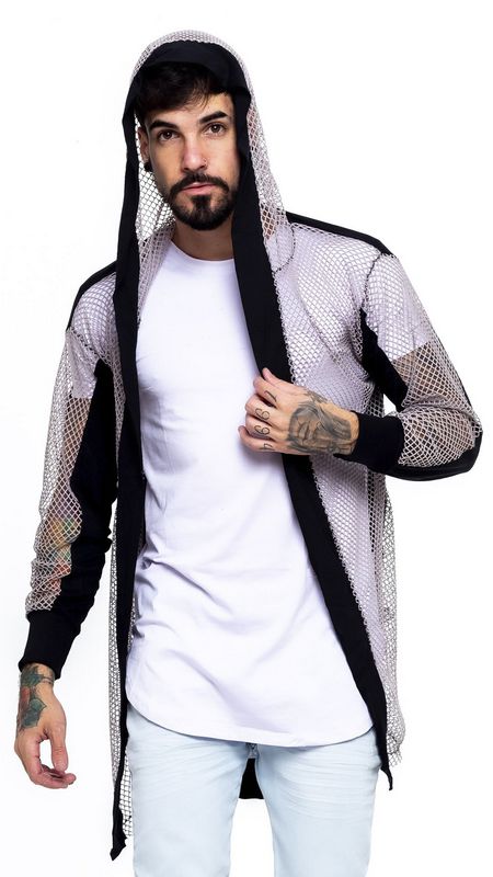 cardigan de renda branco