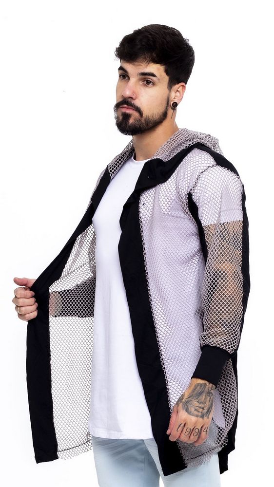 cardigan de renda preto