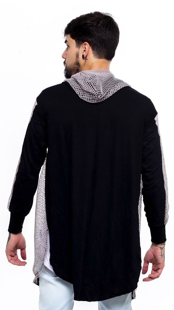 cardigan de renda preto