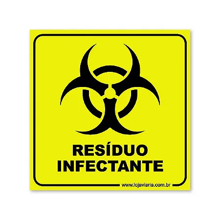 標本 RSA Atrichiana placida 18mm Placa Resíduo Infectante - Loja Viária - Produtos para sinalização