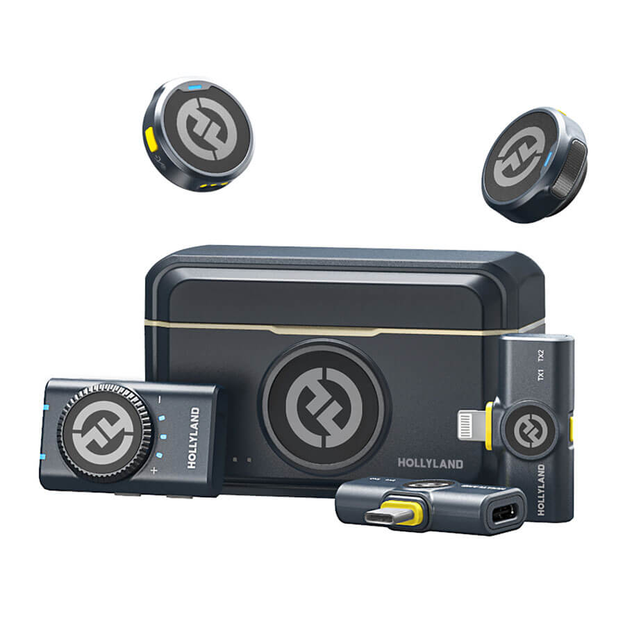 HOLLYLAND Lark M2 Combo ワイヤレスラベリア Hollyland Lark M2 Combo Sistema de Microfone Sem Fio - Campvideo