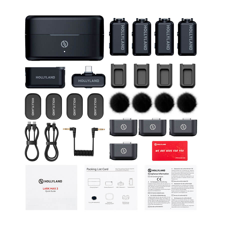 Sistema de Microfone Sem Fio Hollyland LARK Max 2 Combo 4-Pessoas