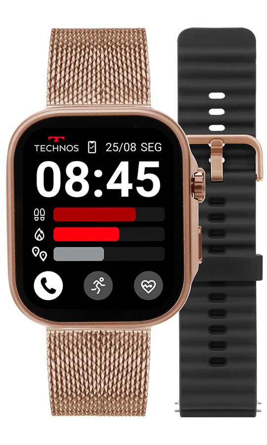 Smartwatch technos connect max call lançamento 2025 - Rose TMAXCAC