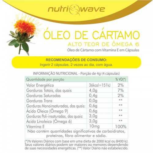 Óleo de Cartamo Nutriwave 1000mg - Promoção 3 Frascos - Nutriwave  Suplementos e Vitaminas Premium