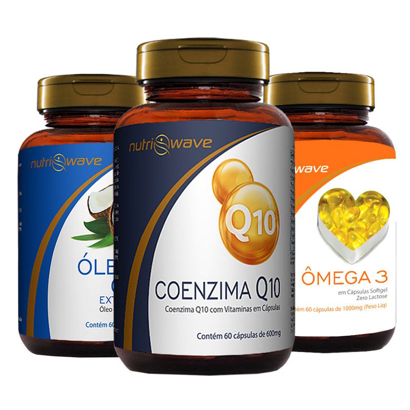 Kit Promocional Óleo de Coco, Ômega 3 e Coenzima Q10 Nutriwave - Nutriwave  Suplementos e Vitaminas Premium