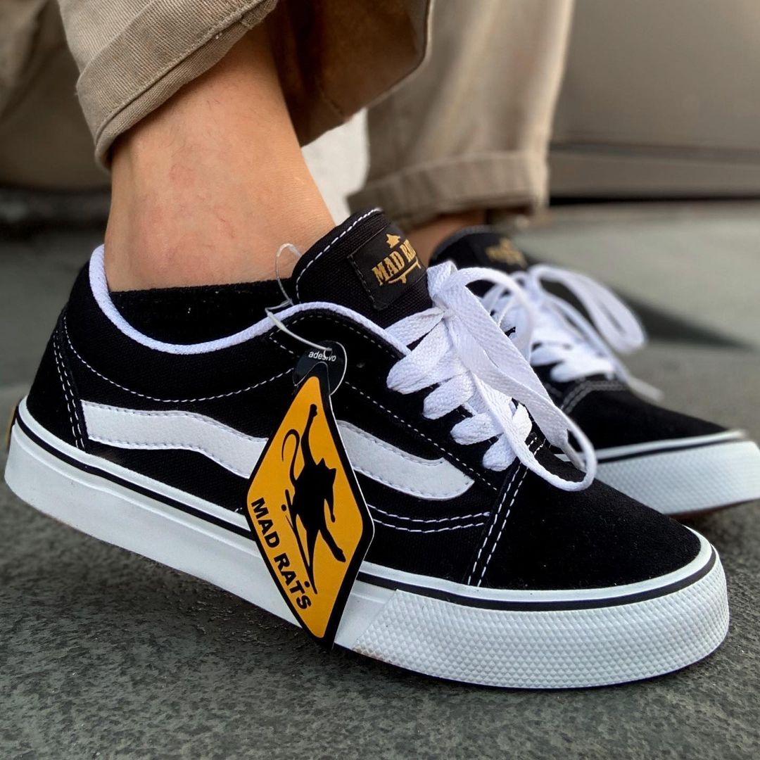 Tênis Old School Preto Mad Rats Estilo Vans Hitop Cano Baixo Tênis  Masculino Madrats Usado 75538208 Enjoei