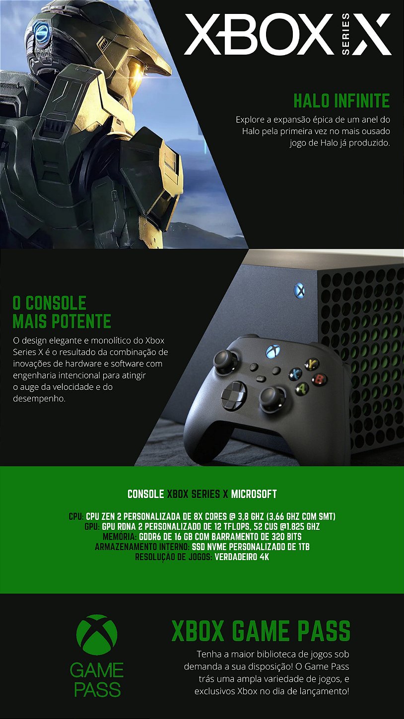 Console Xbox Series X Microsoft 1TB SSD 16GB RAM + Controle Xbox - Supera  Solution, Informática