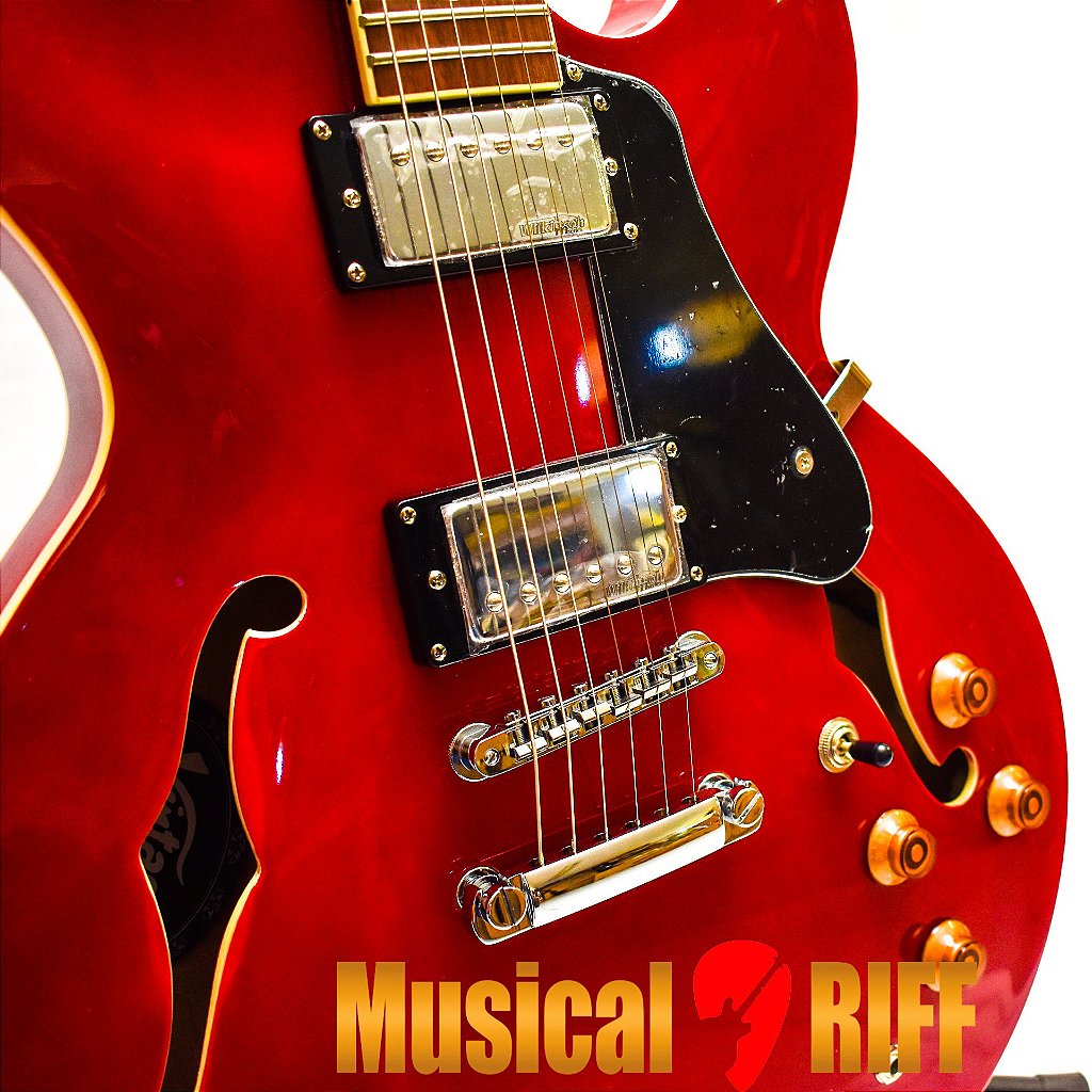 GUITARRA SEMI ACUSTICA VINTAGE VSA500 CHERRY RED CR - Musical RIFF
