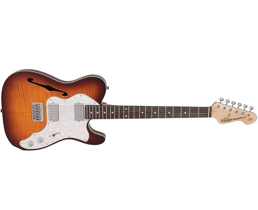 GUITARRA TELECASTER VINTAGE THINLINE HOLLOW HUMBUCKER - Musical