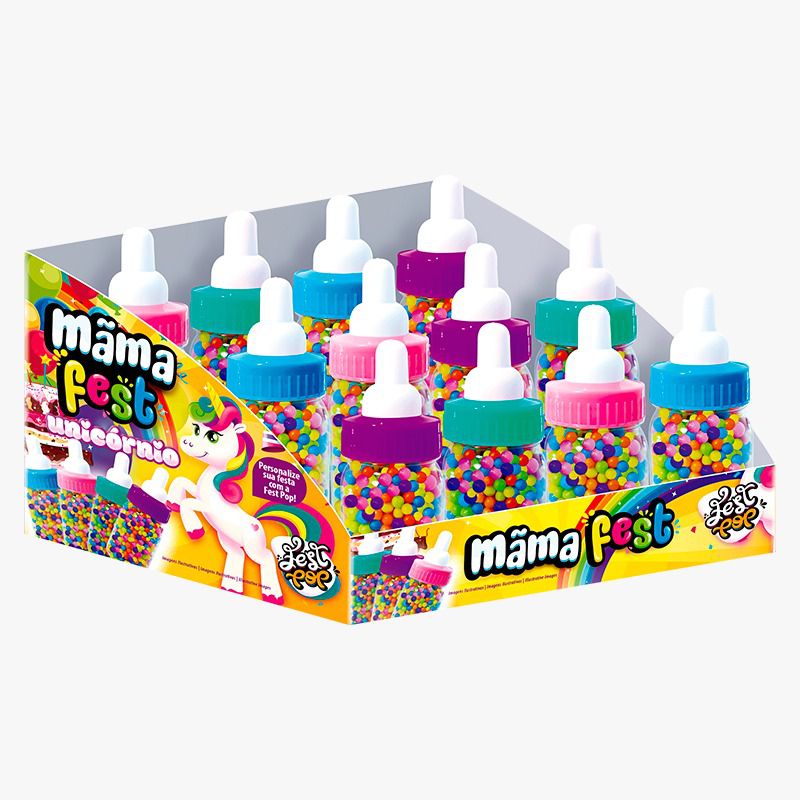 Confeito Mama Festa Sortido Unicornio com 12 unidades de 45g