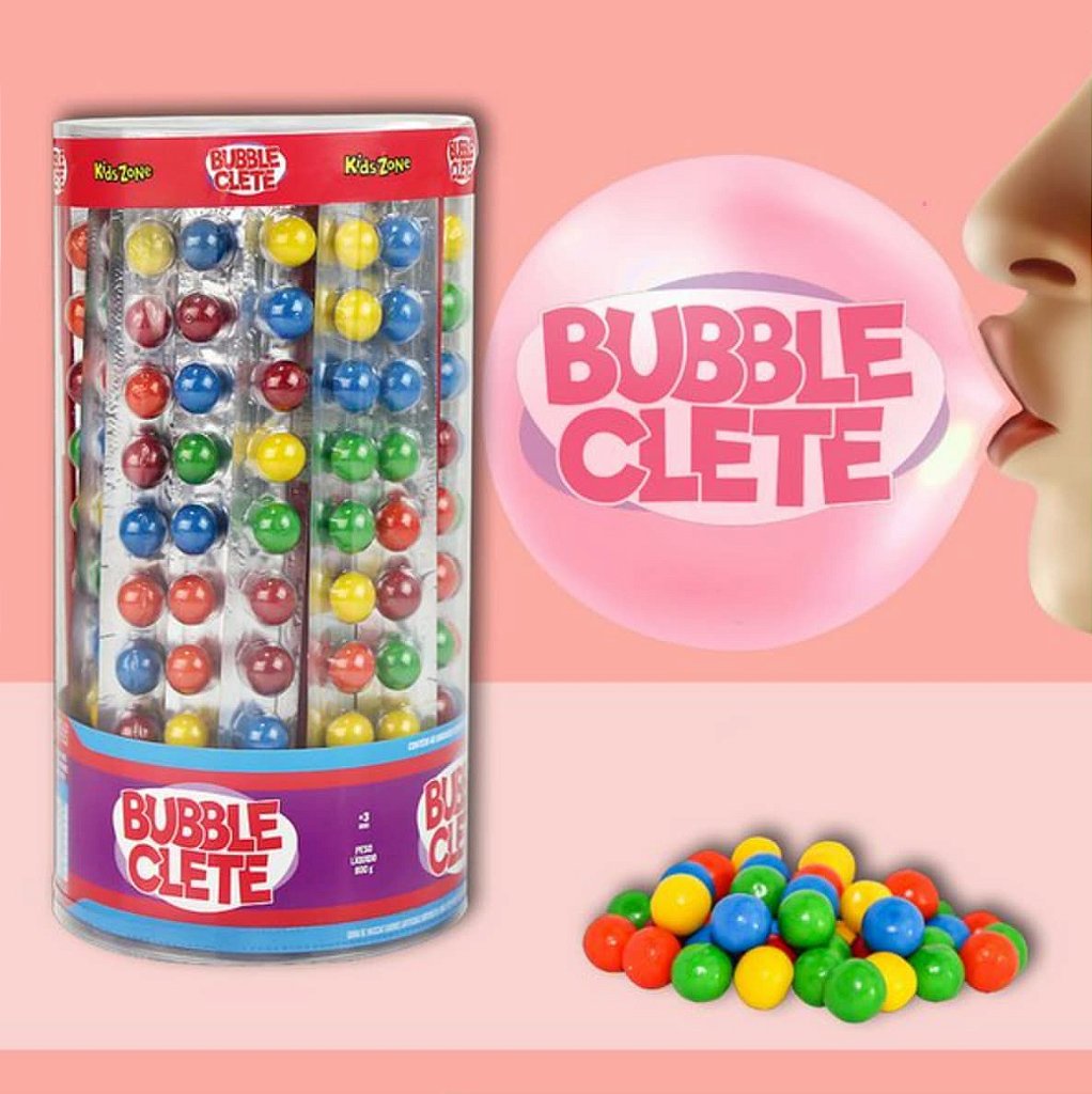 Pote Goma de Mascar Kids Bubble Clete 40 unidades - Kids Zone - Mercadoce -  Doces, Confeitaria e Embalagem