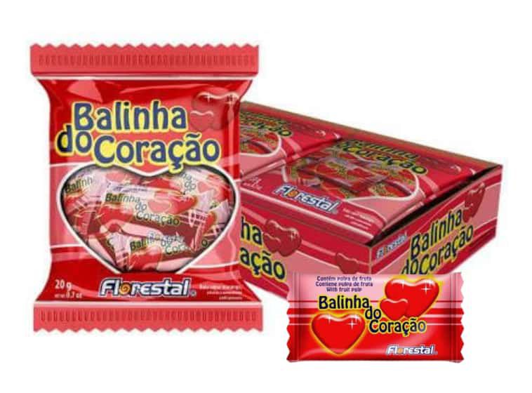 Bala Mastigável Morango Balinha do Coração 100g  Compre na Mercadoce -  Mercadoce - Doces, Confeitaria e Embalagem