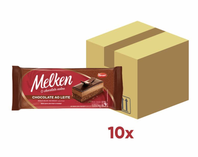 Caixa Chocolate Melken Ao Leite Barra com 10 barras 1,050Kg Harald