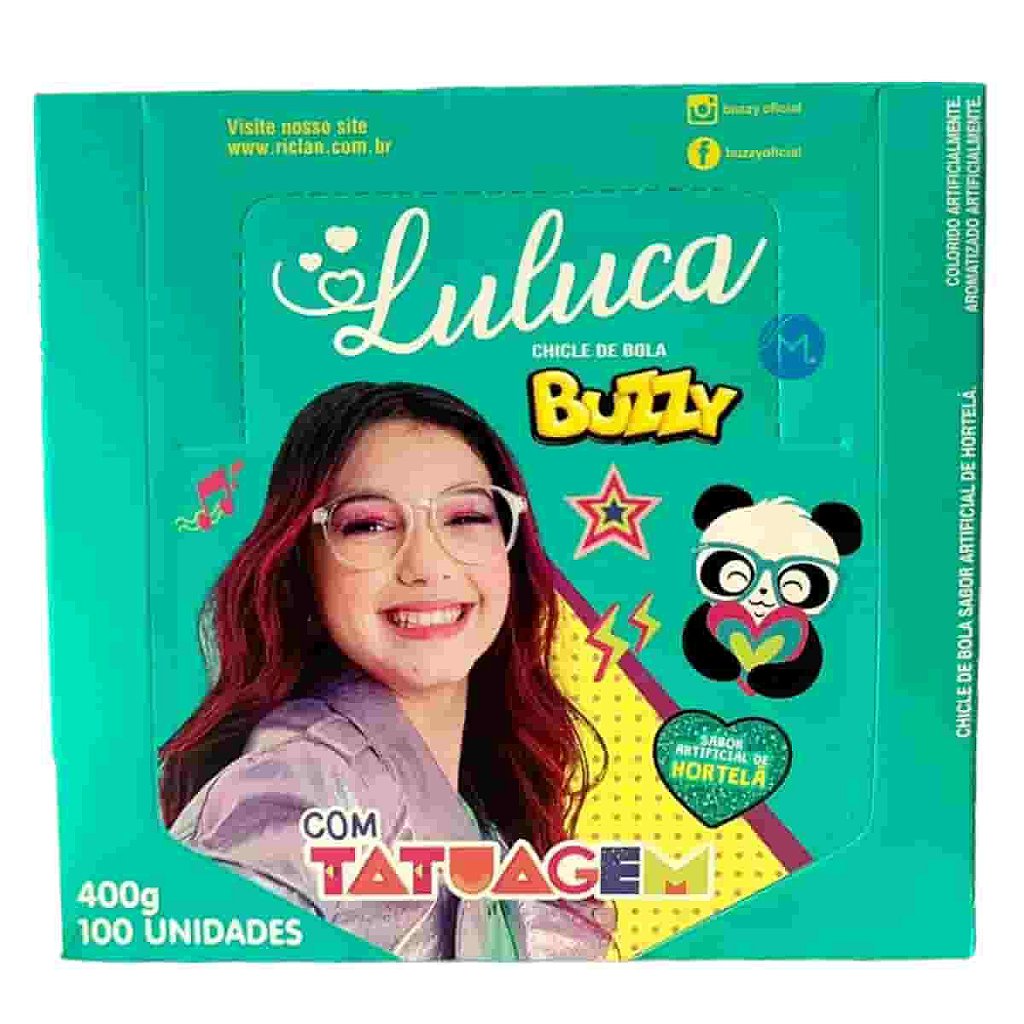 Chicle Buzzy Luluca Hortelã Riclan  Compre na Mercadoce - Mercadoce -  Doces, Confeitaria e Embalagem