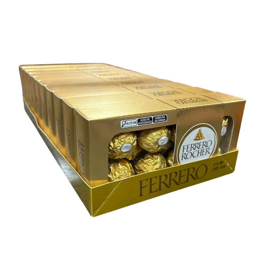 Kit Caixa De Bombom Ferrero Rocher Com 10 displays de 100g | Compre na -  Mercadoce - Doces, Confeitaria e Embalagem