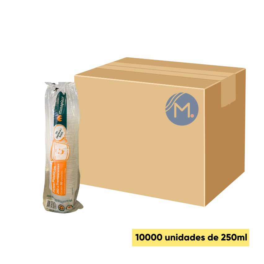 Pote PP descartavel 250ml - Braplas Loja de Embalagens Plásticas Ltda.