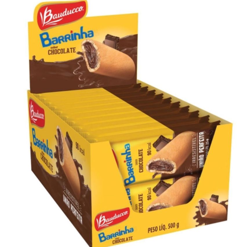 Barrinha Biscoito Recheadinho Chocolate Maxi Bauducco 20 unidades de 2 -  Mercadoce - Doces, Confeitaria e Embalagem