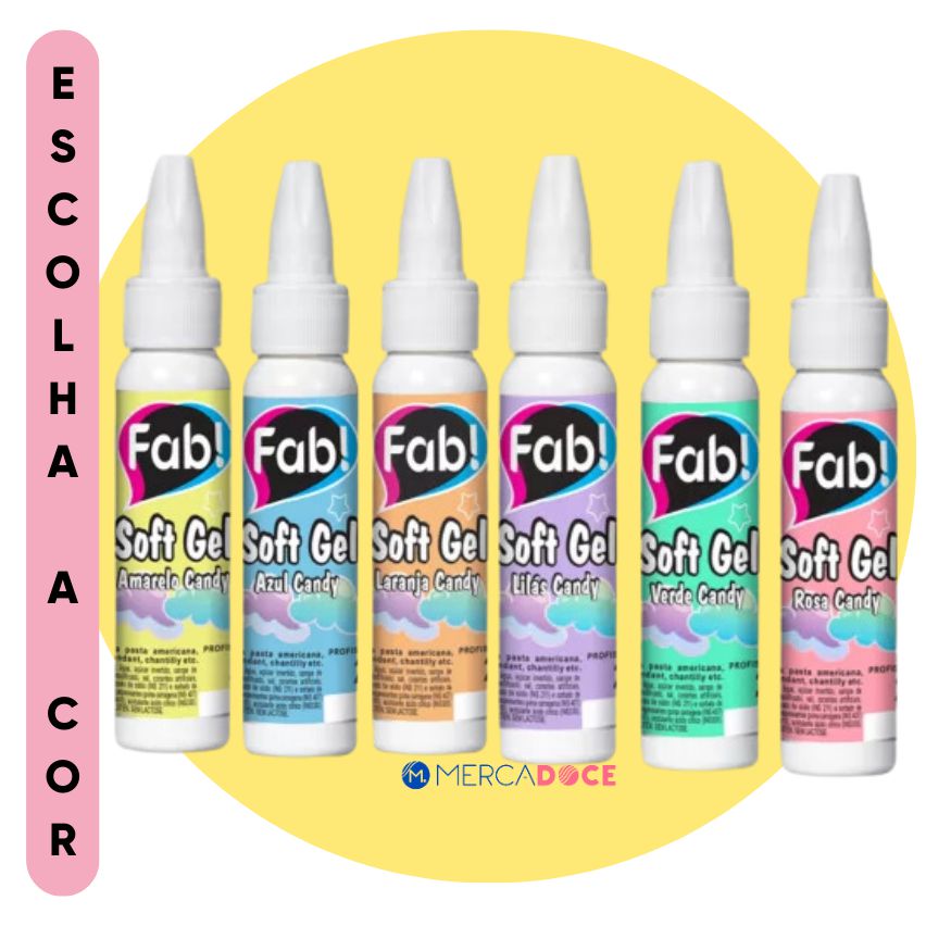 Corante Fab Soft Gel Candy | Escolha a Cor - Mercadoce - Doces, Confeitaria  e Embalagem