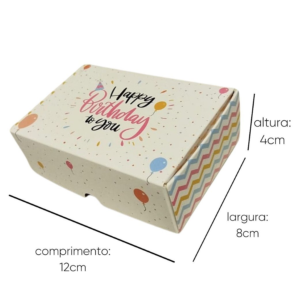 Compre aqui a Caixa Para 6 Doces Practice Happy Birthday