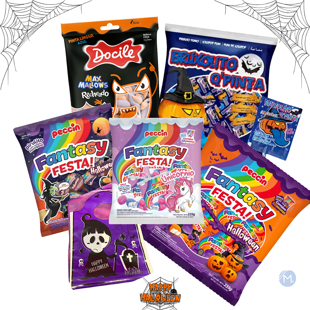 Aqui está uma sugestão de título SEO para o Kit 4 Doces Halloween Dia das  Bruxas Acompanha Saco Especial: Kit 4 Doces - Mercadoce - Doces,  Confeitaria e Embalagem, image size:1024x1024