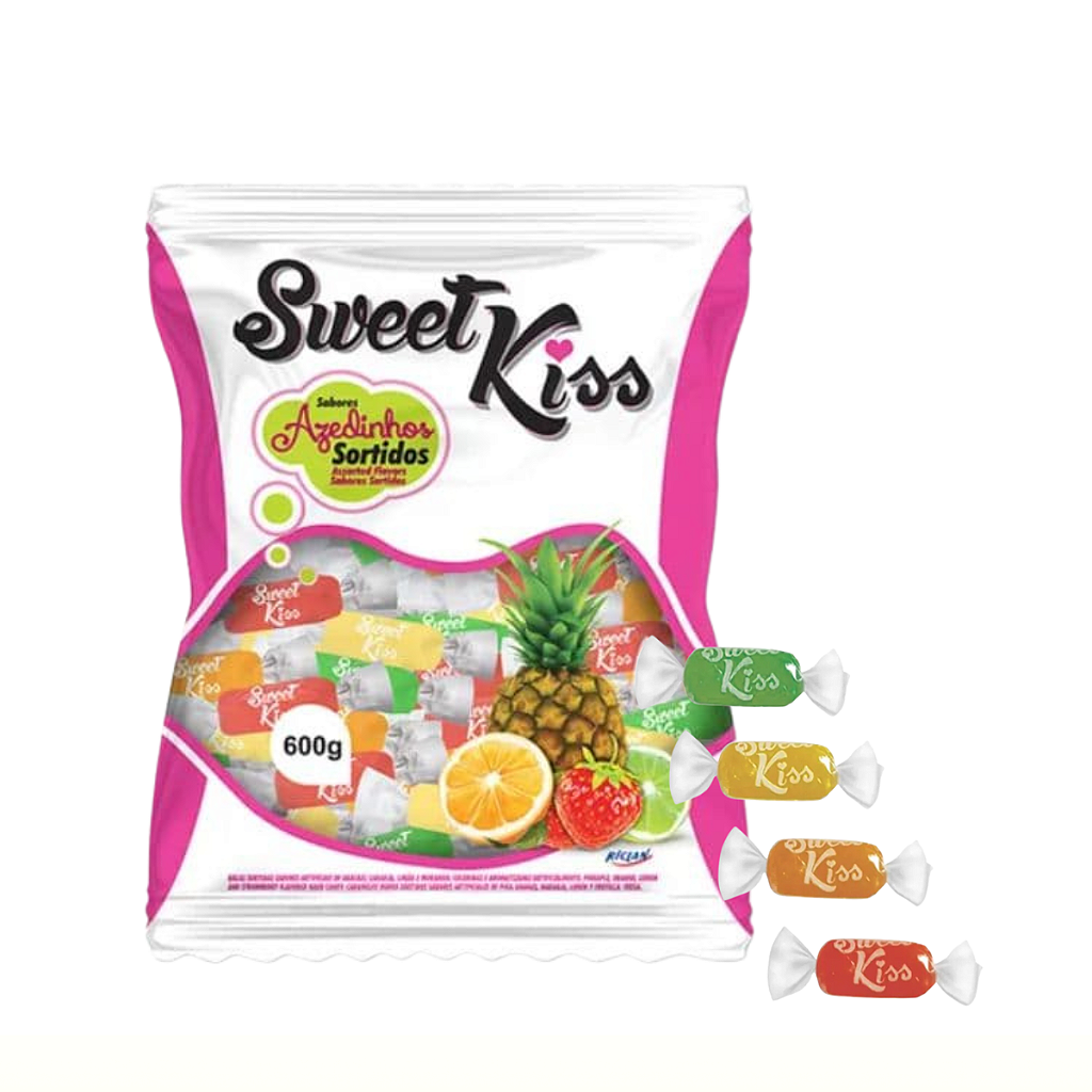 Caixa Bala Sweet Kiss Azedinha Sortida Freegells 600g com 30