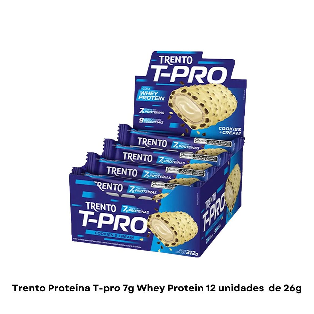 Kit 3 Caixas Trento Proteína Tpro 7g Whey Protein - 12 Unidades de