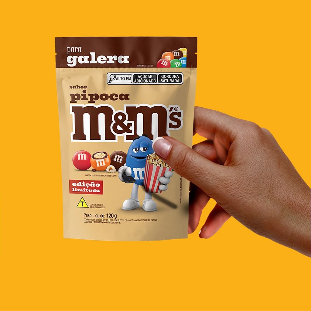 【金ページ】ポーカーズ　プレゼント企画　M&M Mars M&M Pouch Sabor Pipoca 120g Mars - Mercadoce - Doces, Confeitaria